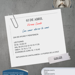 Viernes Santo – “Con amor eterno te amé” (Ir 31, 3)