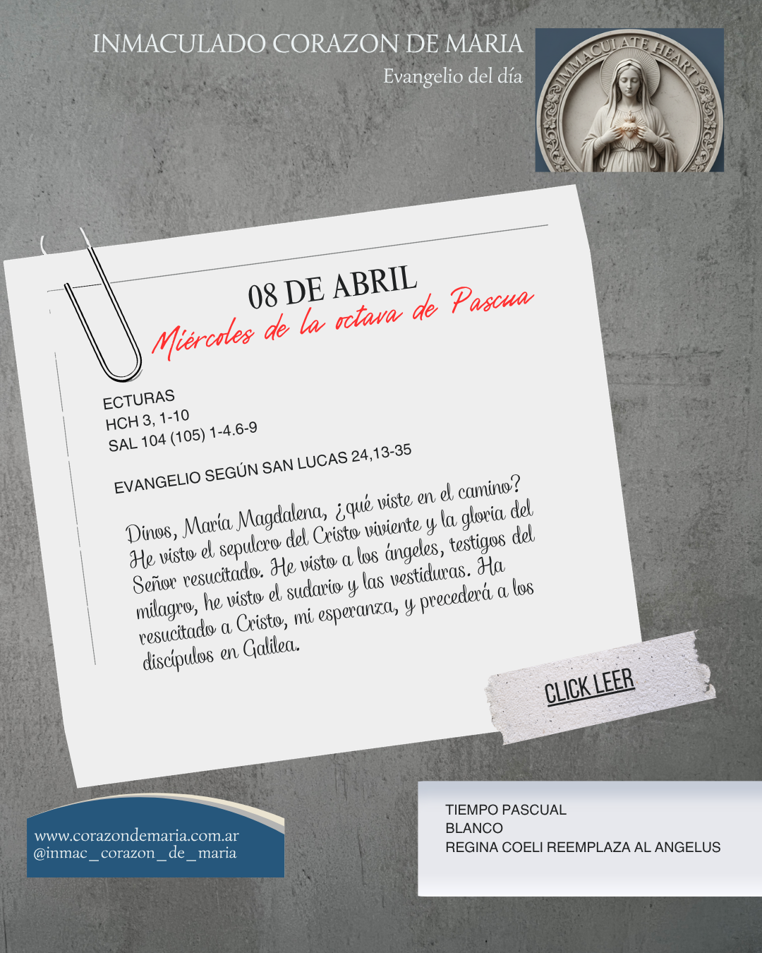 Miércoles de la octava de Pascua