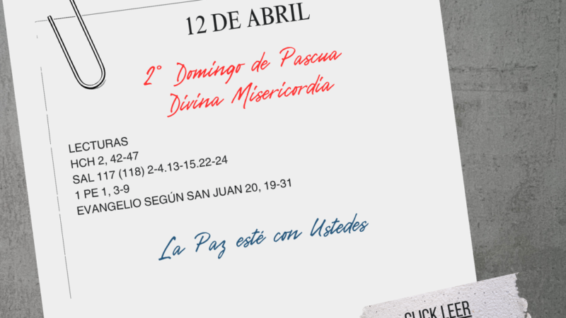 2do Domingo de Pascua – De la Divina Misericordia