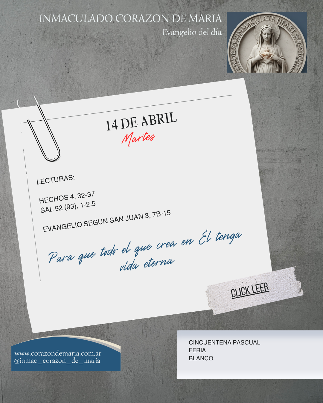 Para que todos los que creen en Él tengan Vida eterna