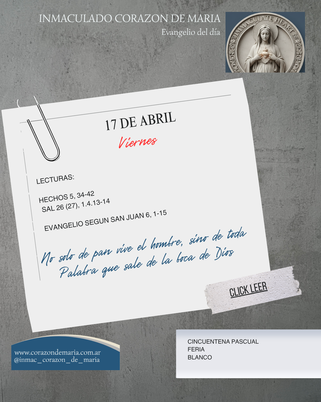 No solo de pan vive el hombre