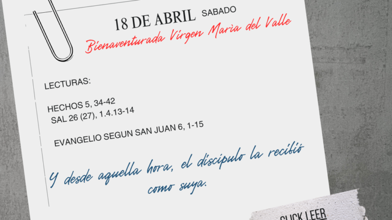 Y desde aquella hora, el discípulo la recibió como suya.