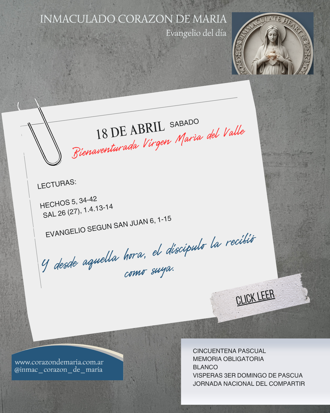 Y desde aquella hora, el discípulo la recibió como suya.