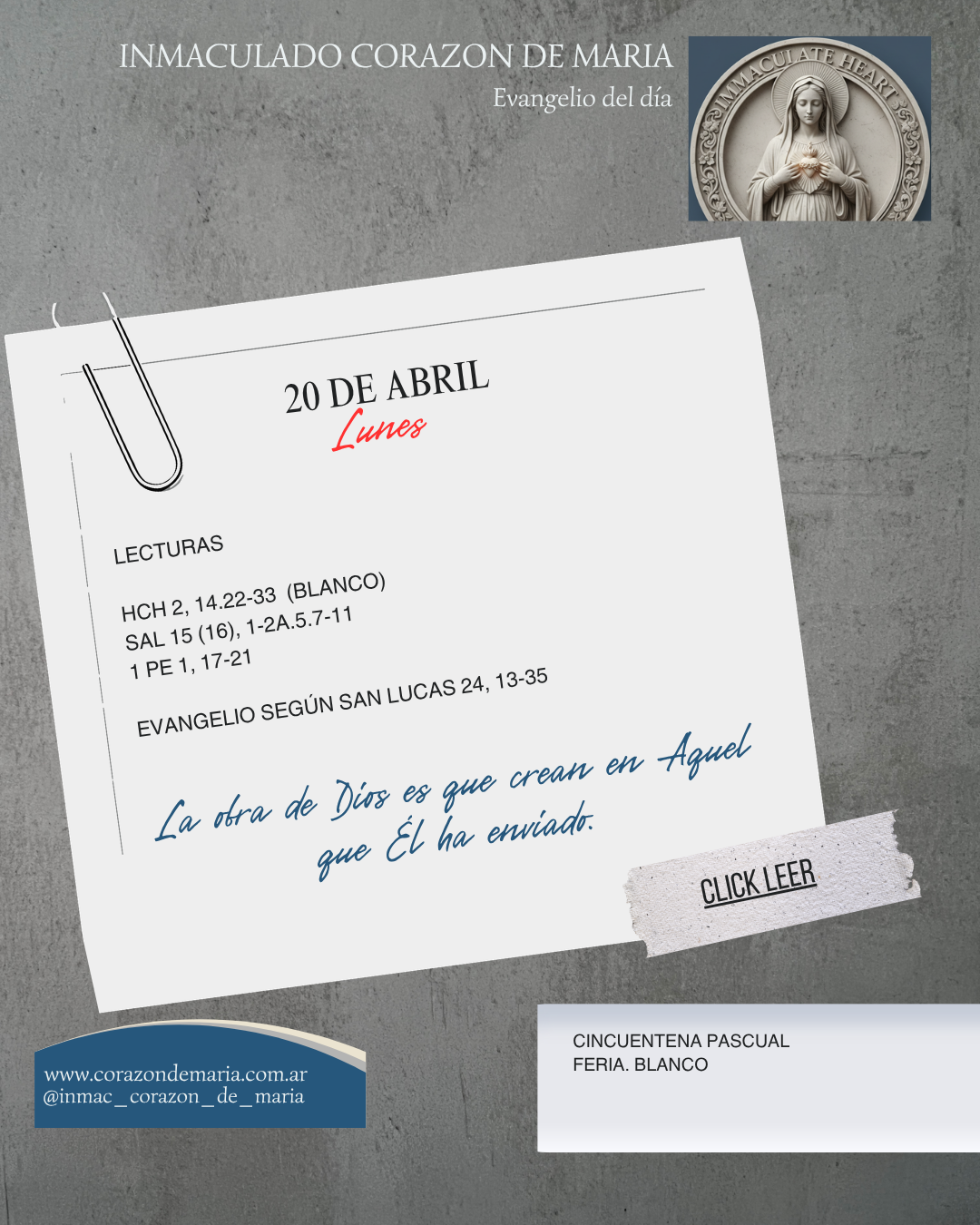 La obra de Dios es que crean en Aquel que Él ha enviado.