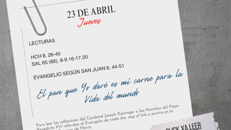 El pan que Yo daré es mi carne para la Vida del mundo