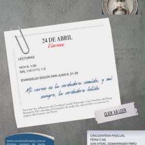 Mi carne es la verdadera comida, y mi sangre, la verdadera bebida