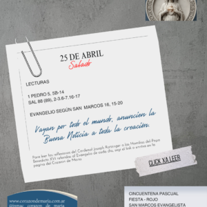 Vayan por todo el mundo, anuncien la Buena Noticia a toda la creación.