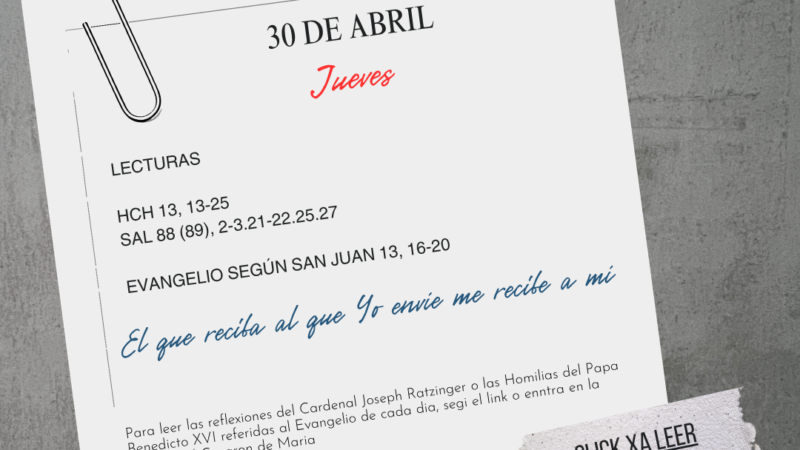 El que reciba al que Yo envíe me recibe a mí