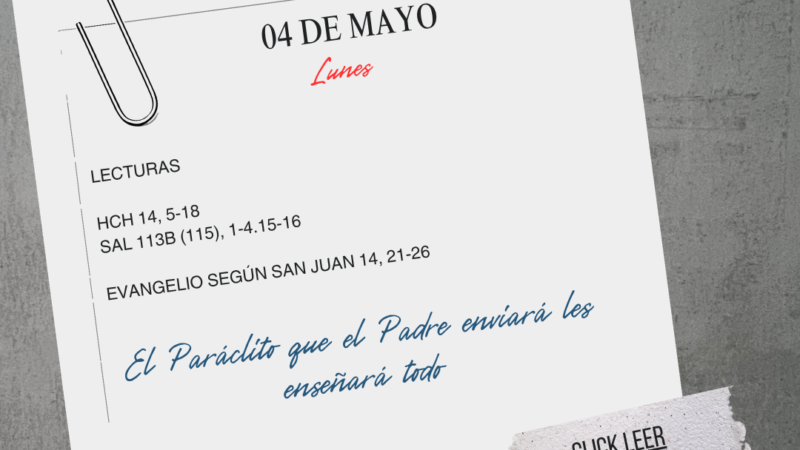 El Paráclito que el Padre enviará les enseñará todo