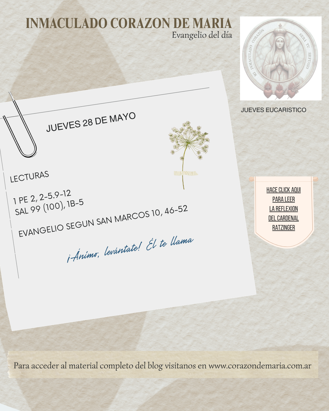 Animo! levantate, El te llama