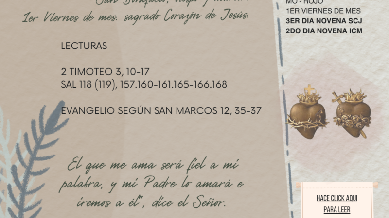 El que me ama será fiel a mi palabra, y mi Padre lo amará e iremos a él”, dice el Señor.