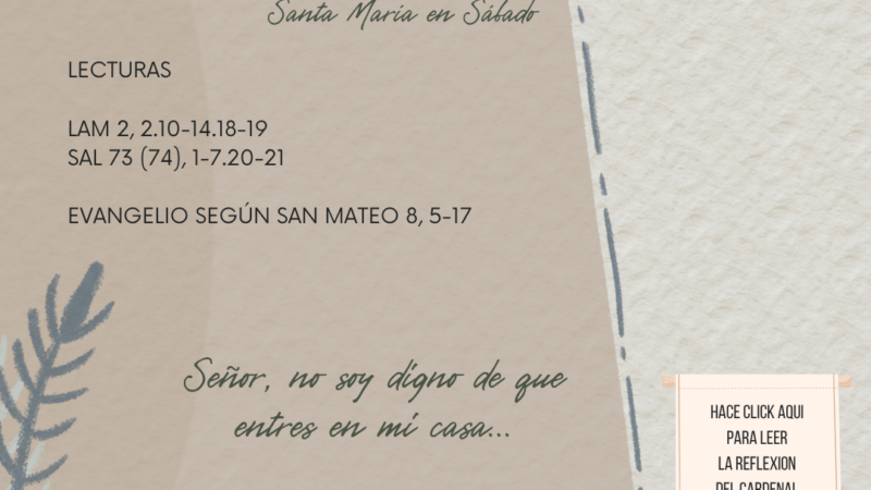 Señor, no soy digno de que entres en mi casa…