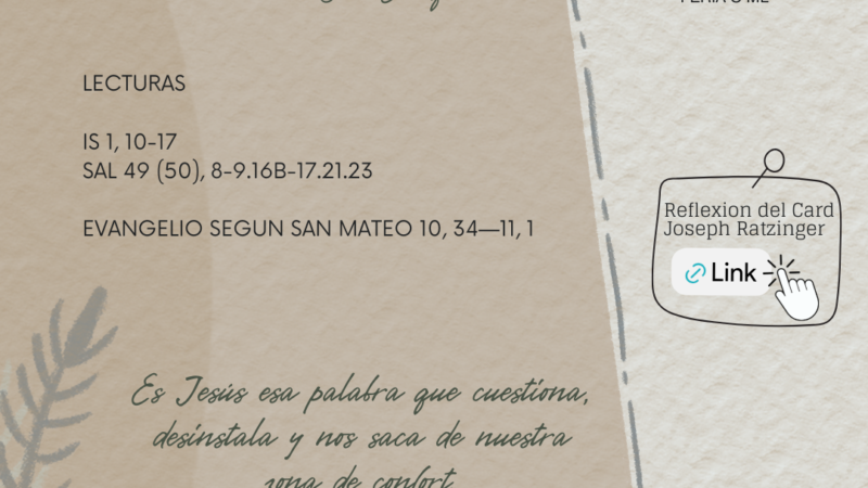 Es Jesús esa palabra que cuestiona, desinstala y nos saca de nuestra zona de confort,