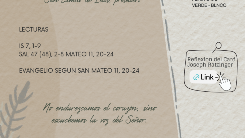 No endurezcamos el corazón, sino escuchemos la voz del Señor.