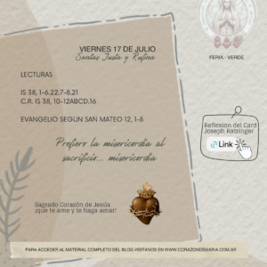 Prefiero la misericordia al sacrificio… misericordia
