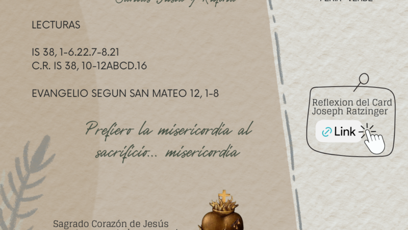 Prefiero la misericordia al sacrificio… misericordia
