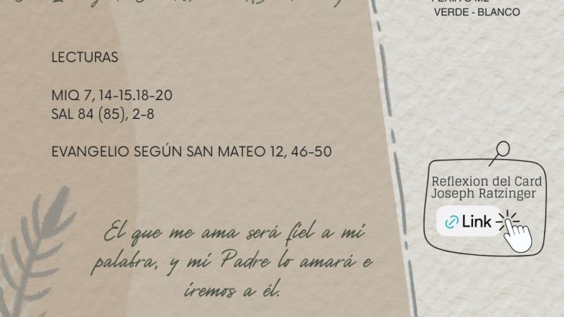El que me ama será fiel a mi palabra, y mi Padre lo amará e iremos a él.