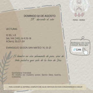 El hombre no vive solamente de pan, sino de toda palabra que sale de la boca de Dios.